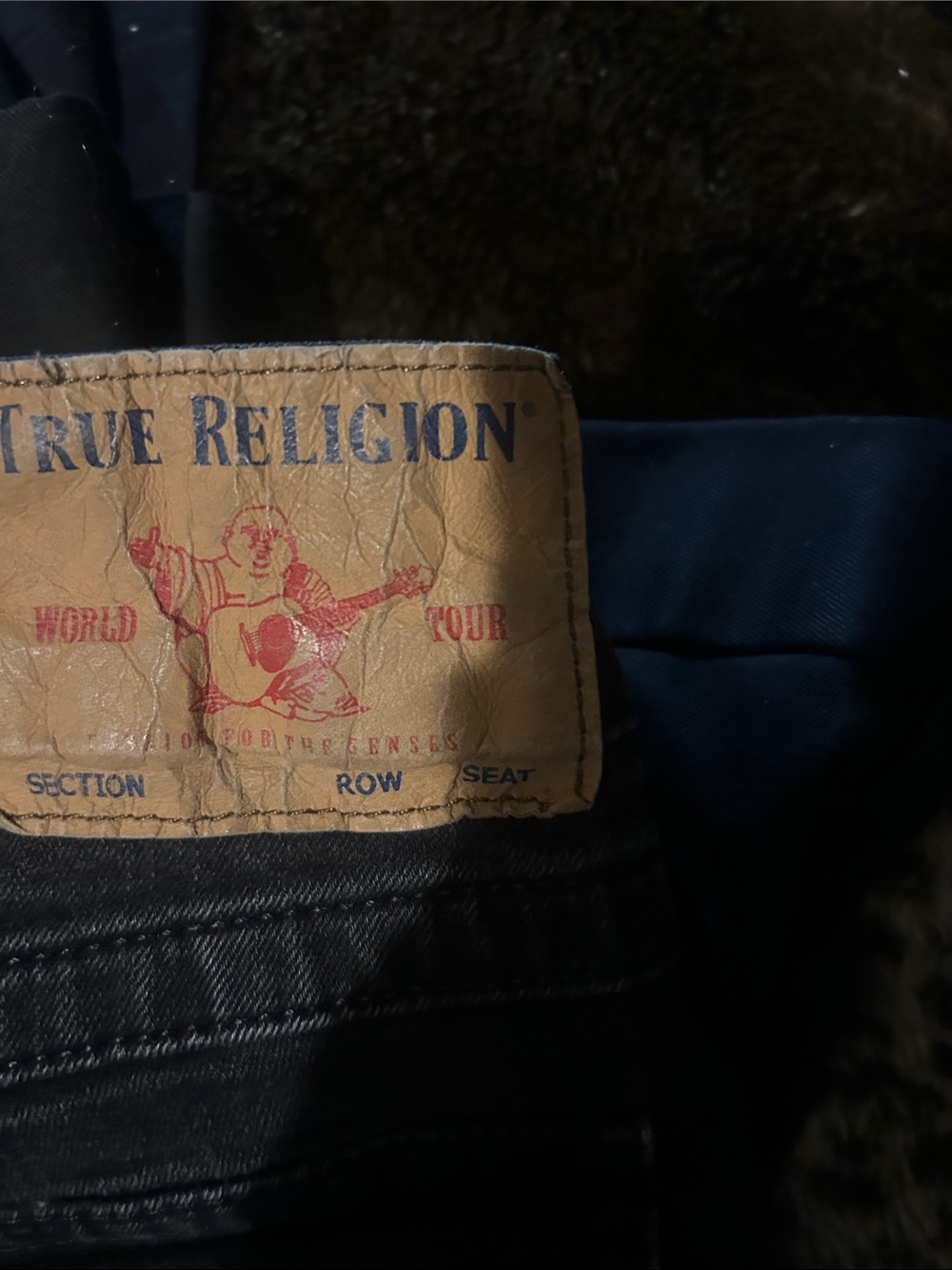 True Religion Men's Washed Black Relaxed Jeans with Signature Back Pockets - Picture 2 of 5